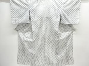 駒絽麻の葉模様小紋着物（重ね衿付き）
